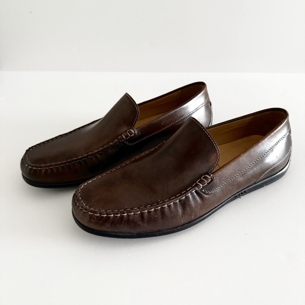 ECCO Men's Brown Genuine Leather Moccasins Loafers Size 45 / US 11-11.5